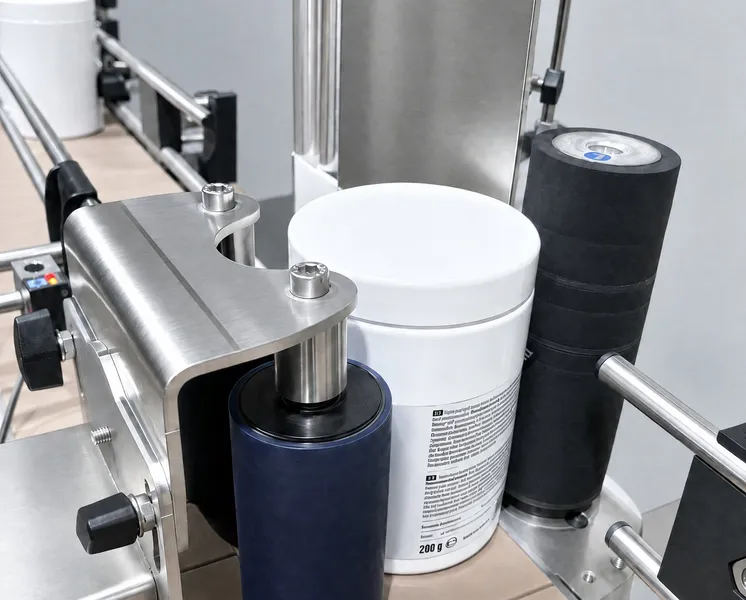 Produktionshalle mit Abfüll- und Etikettierlinie