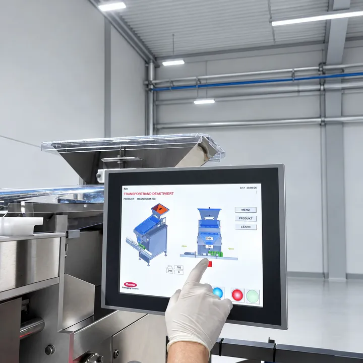 Touchpanel der Abfülllinie